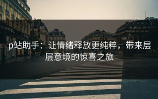 p站助手：让情绪释放更纯粹，带来层层意境的惊喜之旅