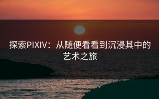 探索PIXIV：从随便看看到沉浸其中的艺术之旅