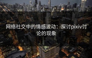 网络社交中的情感波动：探讨pixiv讨论的现象