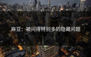 麻豆：被问得特别多的隐藏问题