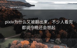 pixiv为什么又被翻出来，不少人看完都说今晚还会想起