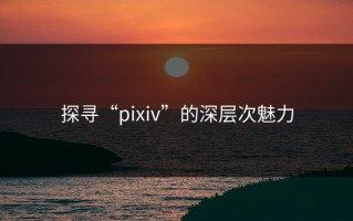 探寻“pixiv”的深层次魅力
